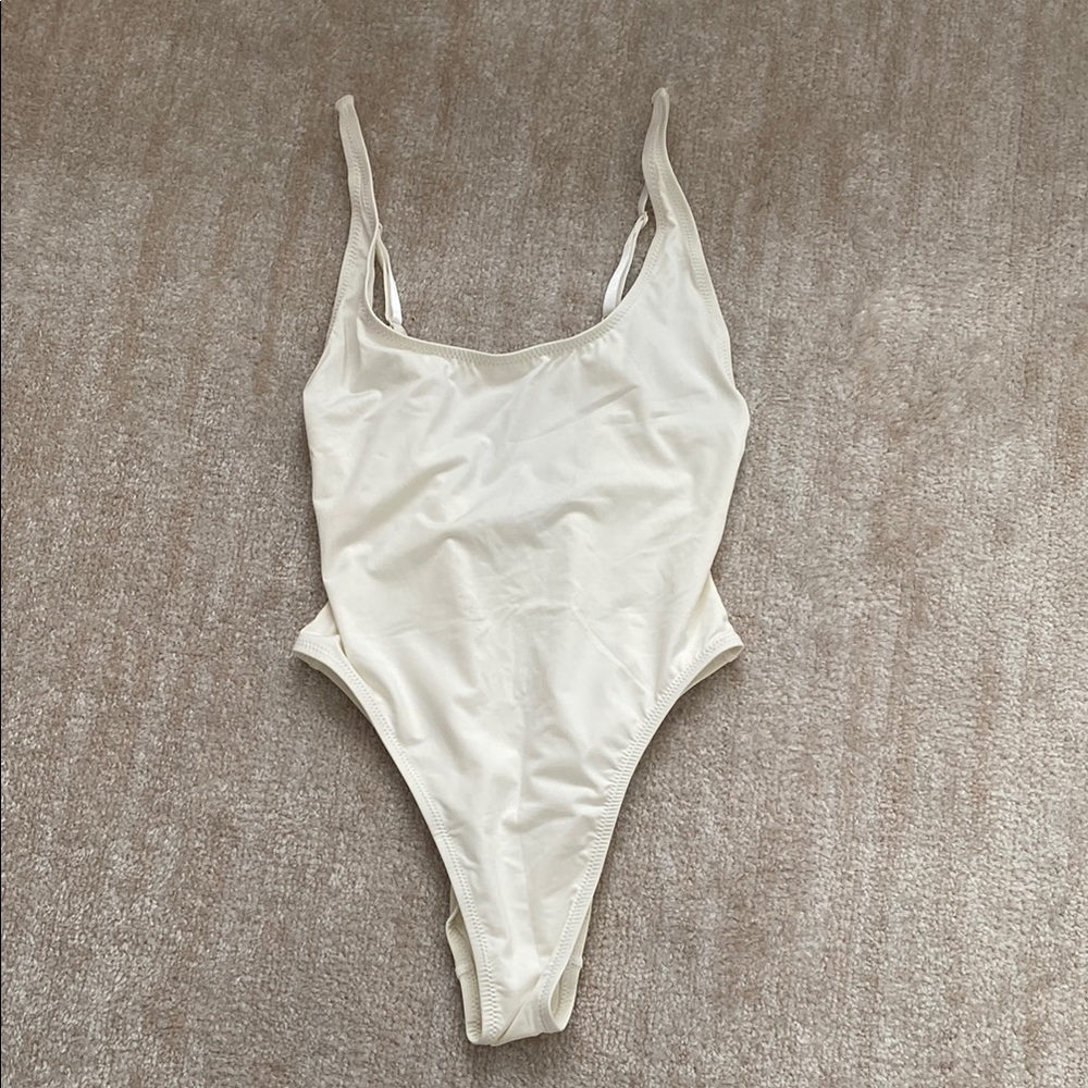 SKIMS Cream One-Piece Swimsuit